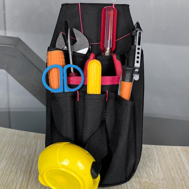 FAUDRECRO Small Tool Pouch with Belt Clip, Tool Pouch Holder,Multi Pocket Holster Organizer for Electrician Construction Maintenance,Durable Lightweight - Image 4